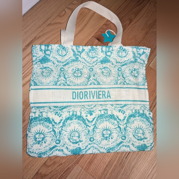 NEW CHRISTIAN DIOR CANVAS DIORIVIERA TOILE DE JOUY 2024 TOTE WITH CHARM - Picture 8 of 8